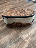 Hand Tooled Makeup Bag w/hair