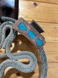 Large Hair Clip- Leather Gem