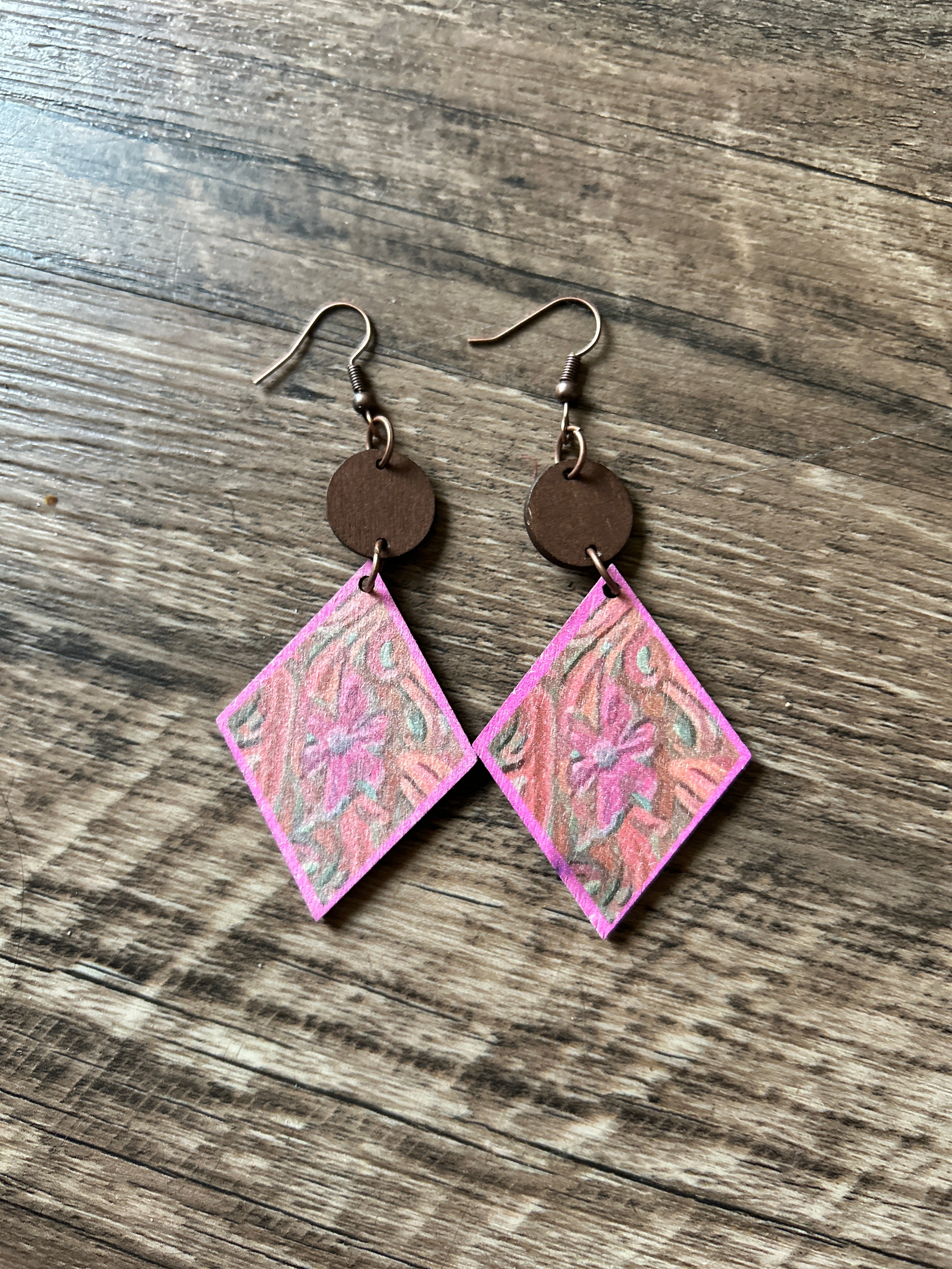 Pink Western Earrings