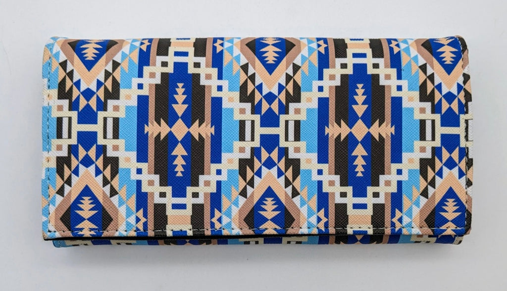 Native Wallet- Blue Tribal