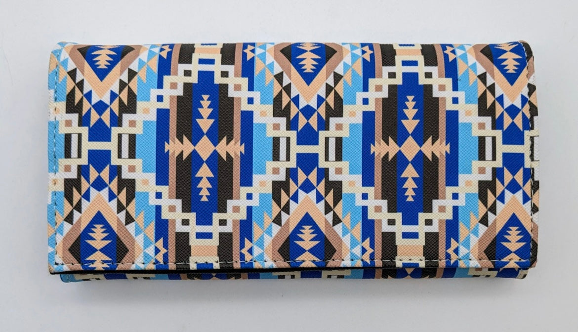 Native Wallet- Blue Tribal