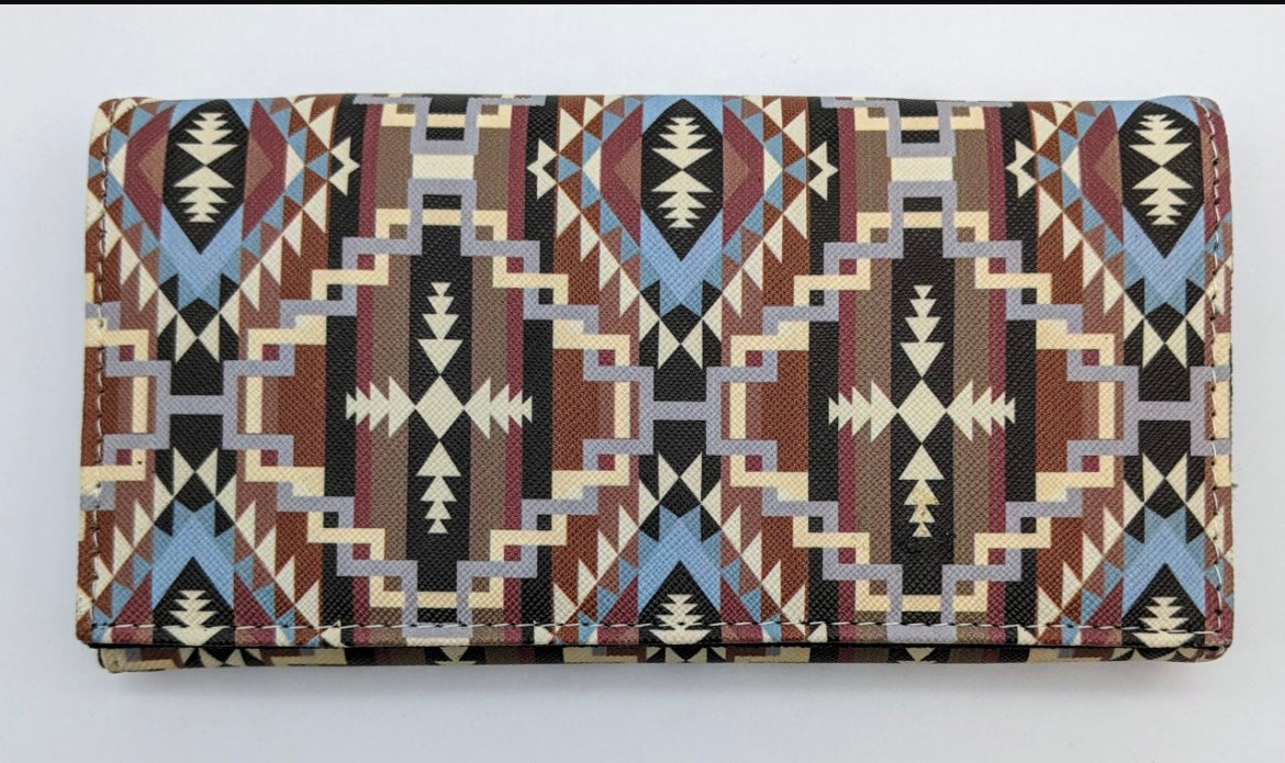 Native BiFold Wallet- Brown Tribal