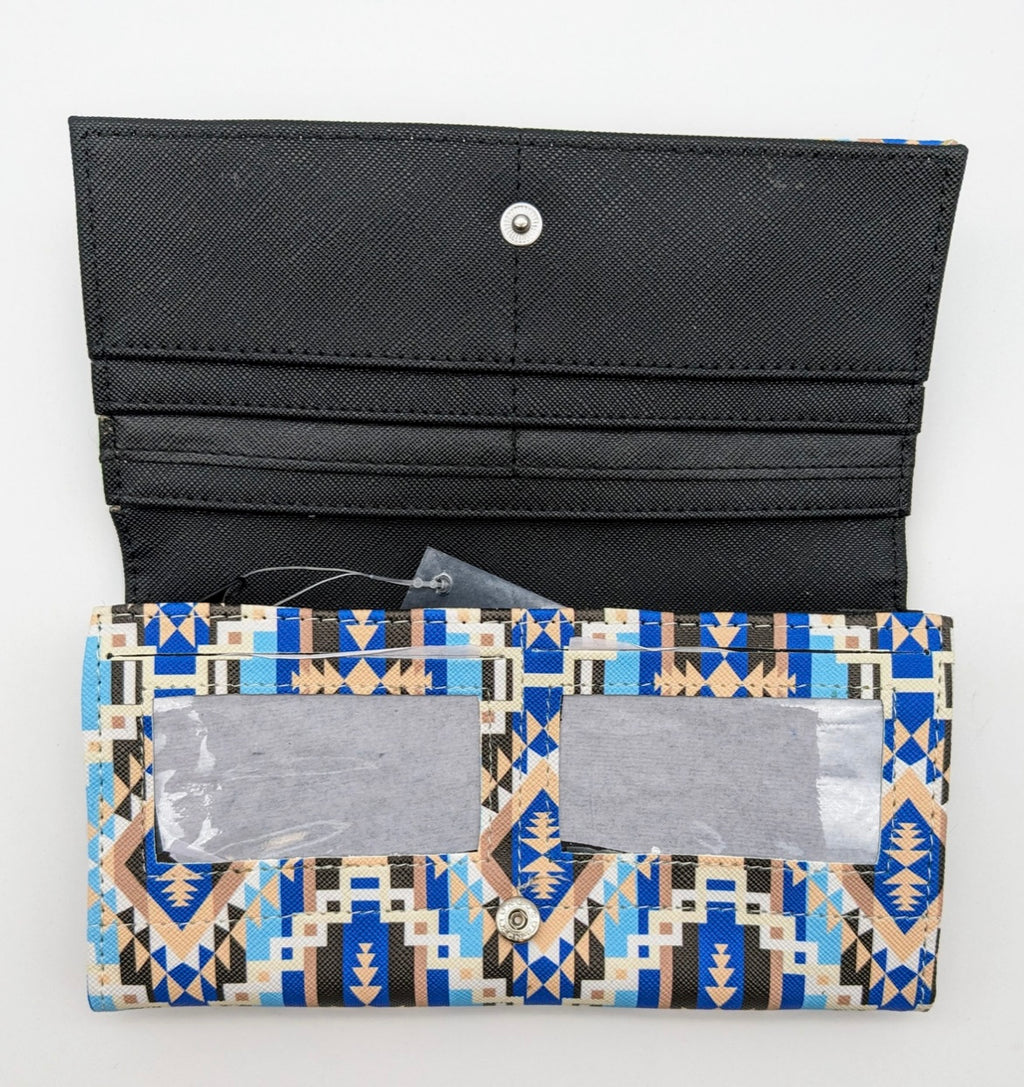 Native Wallet- Blue Tribal
