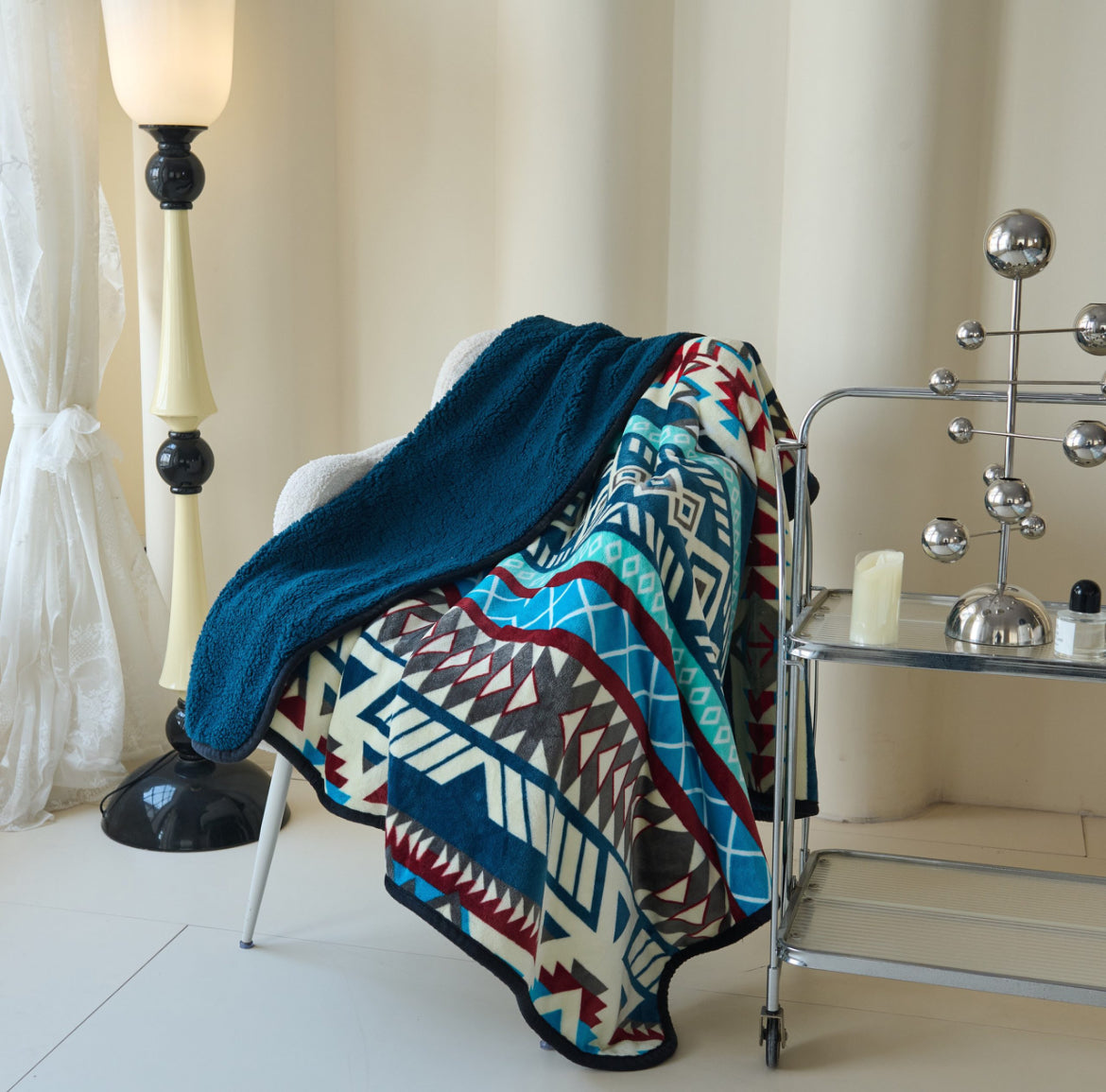 Sherpa Lined Throw- 50” x 60”- Kilenya Native Design